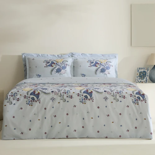 Karaca Home Seliya %100 Pamuk Çift Kişilik Nevresim Takımı Mavi