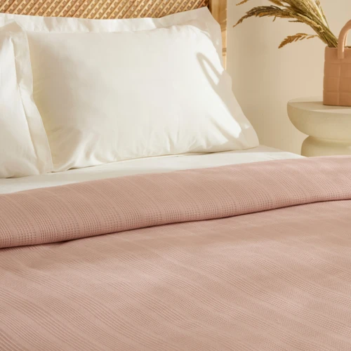 Karaca Home Maye %100 Pamuk Fırfırlı Çift kişilik Tek Pike Somon 