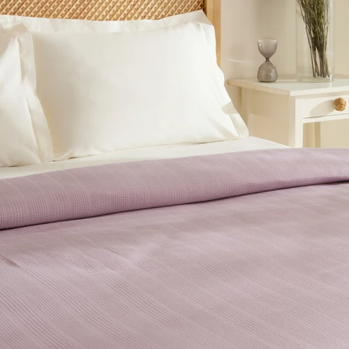 Karaca Home Maye %100 Pamuk Fırfırlı Tek Kişilik Tek Pike Mürdüm