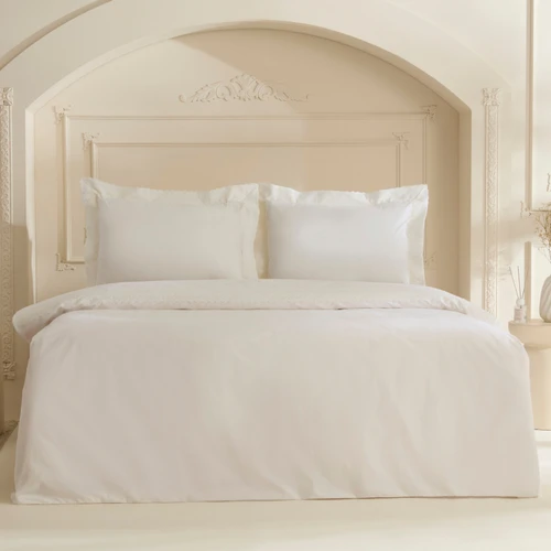 Karaca Home White Coll Eloras %100 Pamuk Çift Kişilik Nevresim Takımı Beyaz
