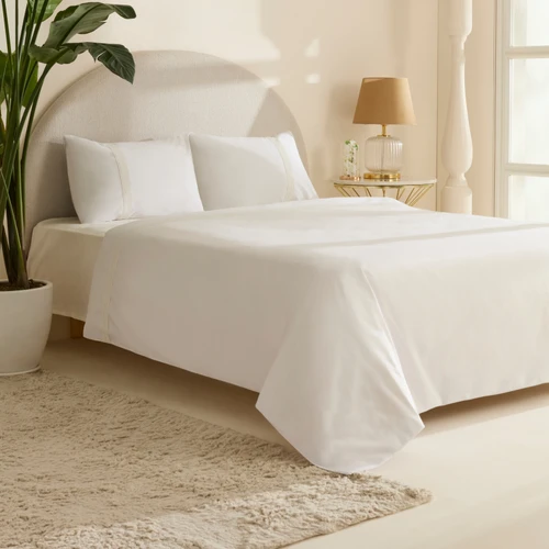 Karaca Home White Coll Cielo %100 Pamuk Çift Kişilik Nevresim Takımı Beyaz