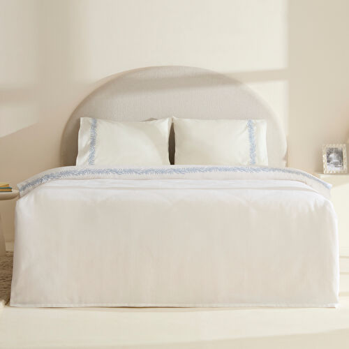 Karaca Home Sparky %100 Pamuk Yaprak Nakışlı Çift Kişilik Pike Takımı 