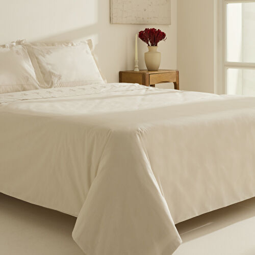 Karaca Home Rayas %100 Pamuk Nakışlı Çift Kişilik Nevresim Takımı Bej