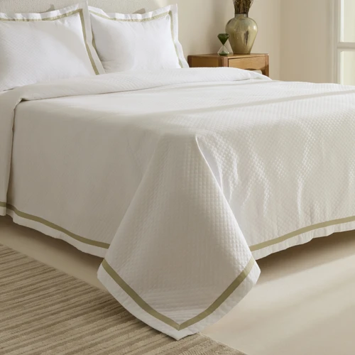 Karaca Home White Collection Doris %100 Pamuk Çift Kişilik Yatak Örtüsü Takımı Adaçayı