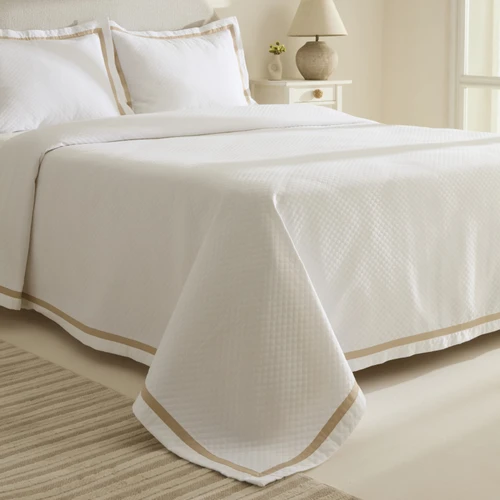 Karaca Home White Collection Doris %100 Pamuk Çift Kişilik Yatak Örtüsü Takımı Bej