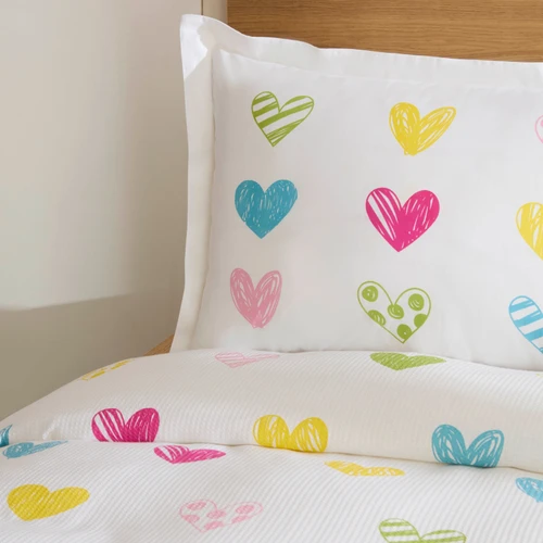 Karaca Home Young Color Heartz %100 Pamuk Tek Kişilik Pike Takımı