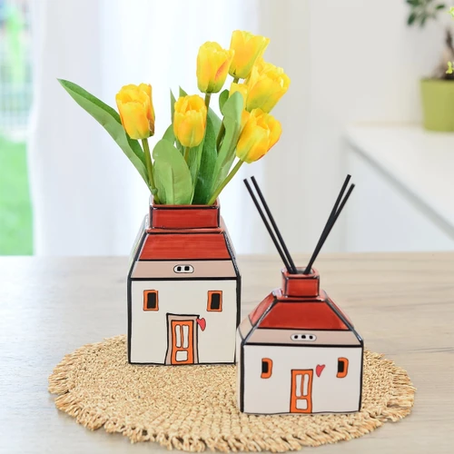 Egan Italy Le Casette Çubuklu Koku Difüzörü Kırmızı 11x13 cm 
