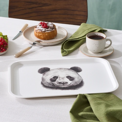 Karaca Apricot Biome Panda Desenli Dikdörtgen Tepsi