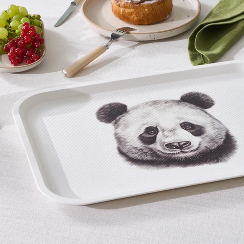 Karaca Apricot Biome Panda Desenli Dikdörtgen Tepsi