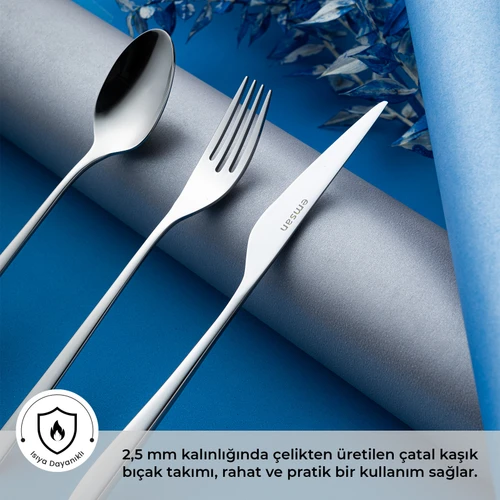 Emsan Bello 18 Parça 6 Kişilik Tatlı Çatal Kaşık Bıçak Takımı