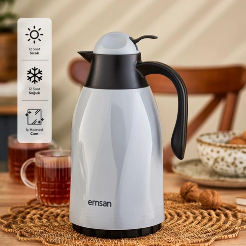 Emsan Sırça Termos 1,3 L Gri