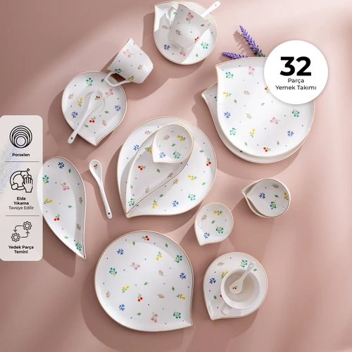 Emsan Daisy Porselen 32 Parça 6 Kişilik Kahvaltı Takımı