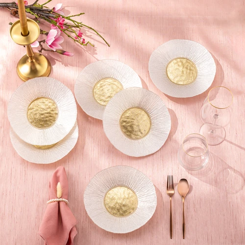 Emsan Golden 6 Kişilik Cam Pasta Seti 21 cm