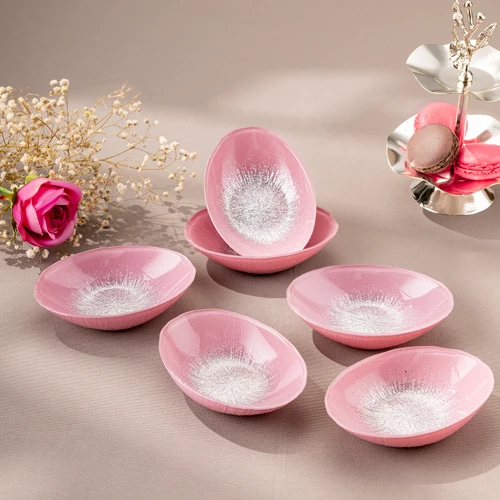 Emsan Pastel 6 Parça Cam Gondol 12 cm Pembe