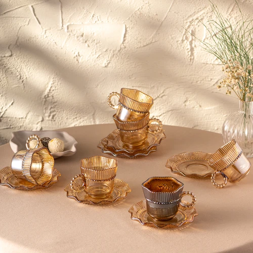 Emsan Hatrı Var Amber 80 ml 6'lı Kahve Fincanı Takımı