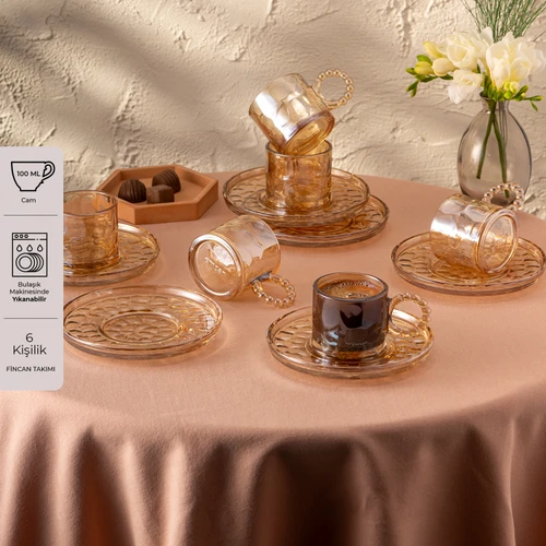 Emsan Çifte Kavrulmuş 100 ml 6'lı Kahve Fincan Takımı
