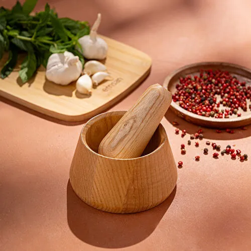 Emsan Rustik Bambu Düz Havan