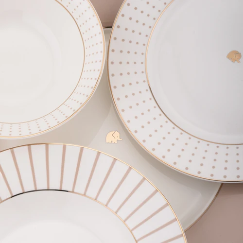 Jumbo Navy 24 Parça 6 Kişilik Yemek Takımı Beige