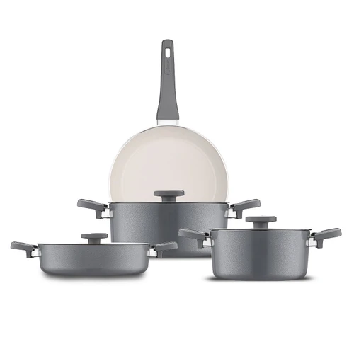 Jumbo Swiss Crystal 7 Parça Tencere Seti Grey