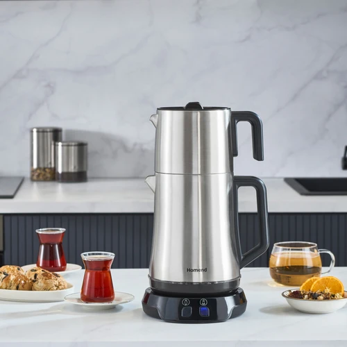 Homend Royaltea Elegant 1775h Konuşan Çay Makinesi Inox Siyah