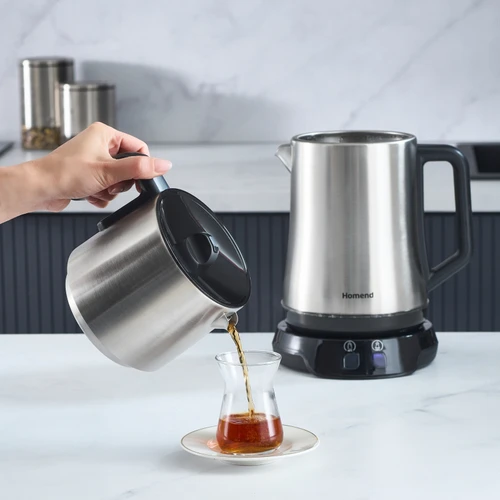 Homend Royaltea Elegant 1775h Konuşan Çay Makinesi Inox Siyah