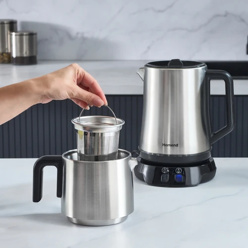 Homend Royaltea Elegant 1775h Konuşan Çay Makinesi Inox Siyah