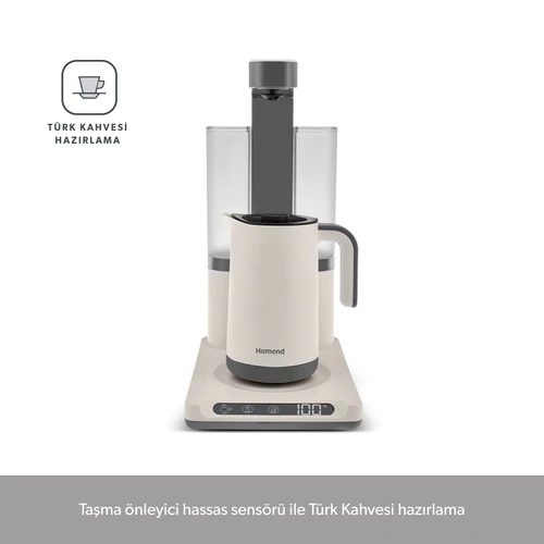 Homend Smart Royaltea Plus 2 in 1 Otomatik Çay ve Türk Kahve Makinesi Beyaz