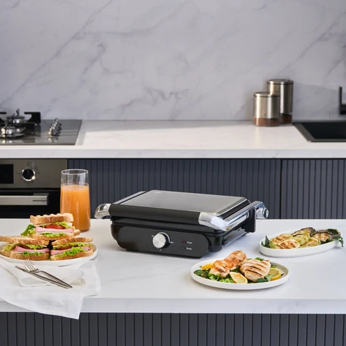 Homend Grilliant 1366H Inox Gövdeli Çıkarılabilir Döküm Plakalı Tost ve Izgara Makinesi