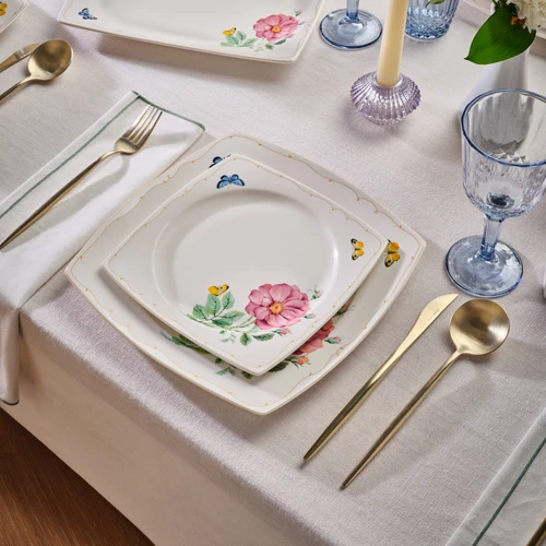 Karaca Square Bone Velora 53 Parça 12 Kişilik Yemek Takımı