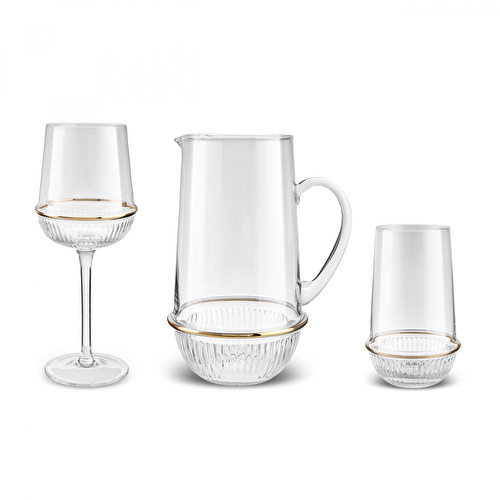 Karaca Royal Bone Charlotte 25 Parça 12 Kişilik Bardak Seti Gold