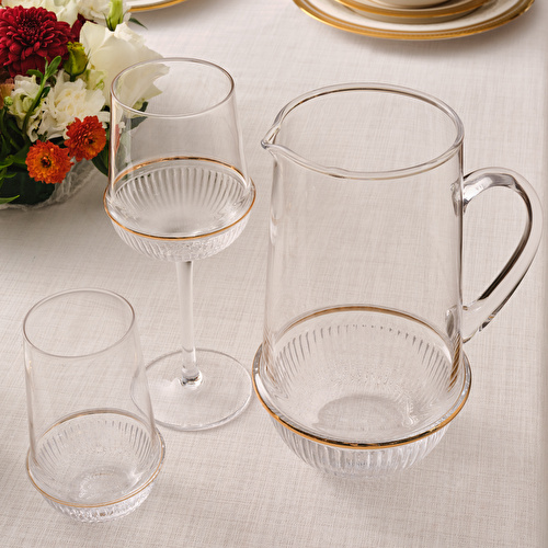 Karaca Royal Bone Charlotte 25 Parça 12 Kişilik Bardak Seti Gold