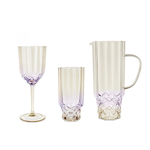 Karaca Royal Bone Diana 25 Parça Bardak Seti Mor