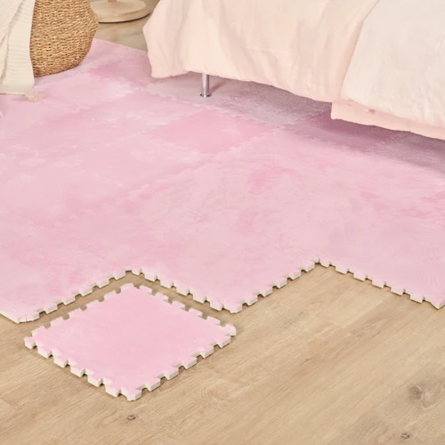 Kaşmir Halı Puzzle Mat Pudra Pembe 30x30 cm
