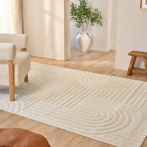 Kaşmir Halı İskandinav Rune White 100x300 cm