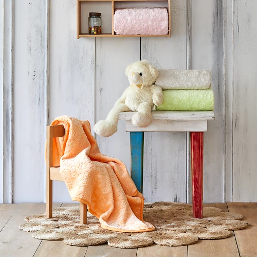 Karaca Home Candy Bej Bebek Embosy Battaniye