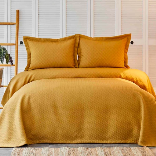 Karaca Home Charm Bold Hardal Çift Kişilik Yatak Örtüsü Seti
