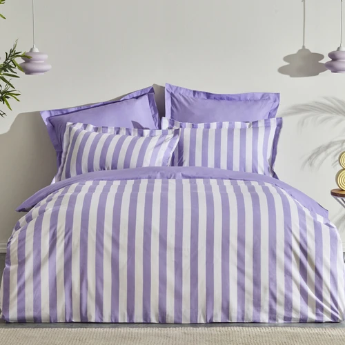 Sarah Anderson Brine %100 Pamuk Çift Kişilik Nevresim Set Lilac
