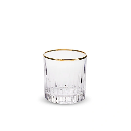 RCR Timeless Yüksek Kalite Cam 6'lı Altın Rimli Su Bardağı Seti 310 ml