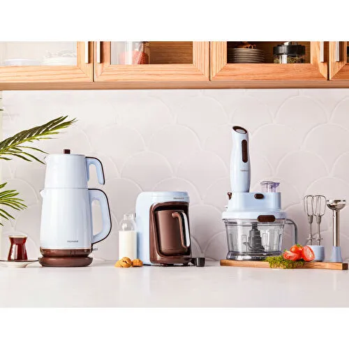 Homend Vintage Pottoman Milk in 1875H Sütlü Türk Kahve Makinesi Mavi