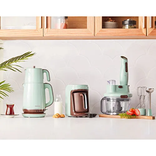 Homend Vintage Pottoman Milk in 1876H Sütlü Türk Kahve Makinesi Yeşil