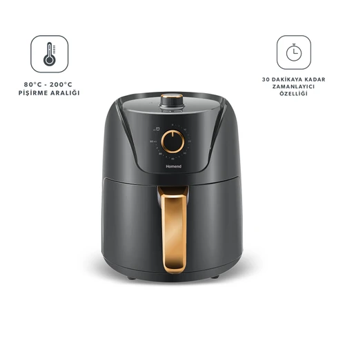 Homend Airfryday 2505H 8 Farklı Programlı, 4,3 Litre Airfryer Antrasit