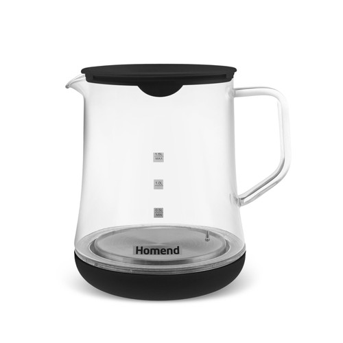 Homend Royaltea 1746H ve Otomatik Cam Çay Makinesi Su Isıtıcı Aparatı Siyah