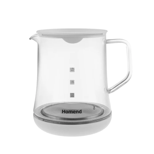 Homend Royaltea 1749H ve Otomatik Cam Çay Makinesi Su Isıtıcı Aparatı Krem