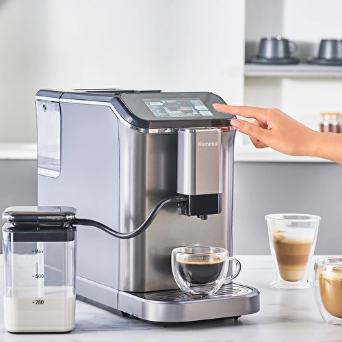 Homend Coffeebreak 5008H Kahve Öğütücülü,Süt Köpürtücülü,Dokunmatik Ekranlı Full Otomatik Espresso Makinesi