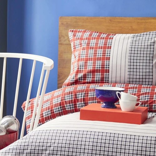Nautica Home Lord Howe Bordo %100 Pamuk Çift Kişilik Nevresim Seti