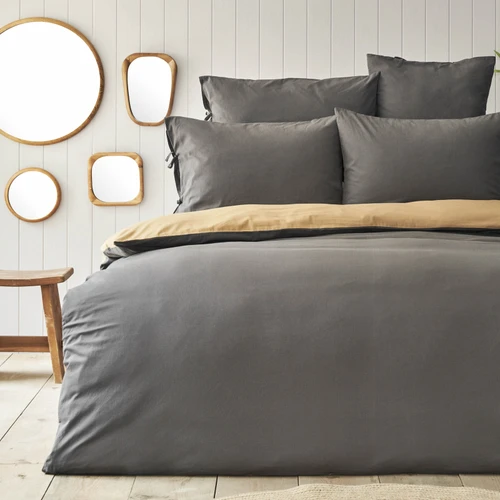 Nautica Home Pruva Antrasit Hardal Çift Taraflı Çift Kişilik Nevresim Seti