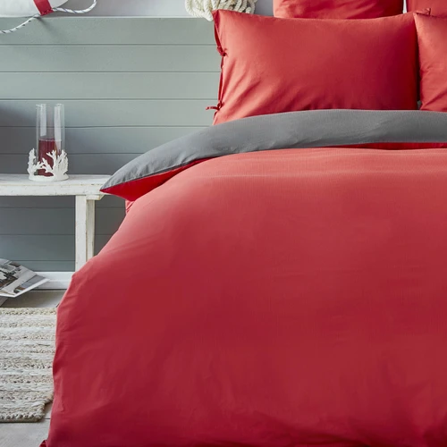Nautica Home Pruva Kırmızı Antrasit Çift Taraflı Tek Kişilik Nevresim Seti