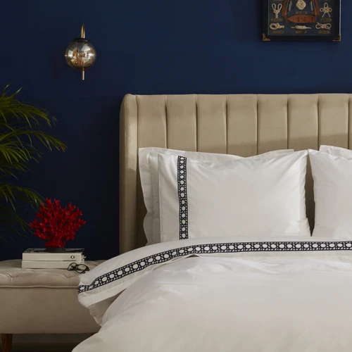 Nautica Home Rattan Navy Percale %100 Pamuk Çift Kişilik Nevresim Takımı