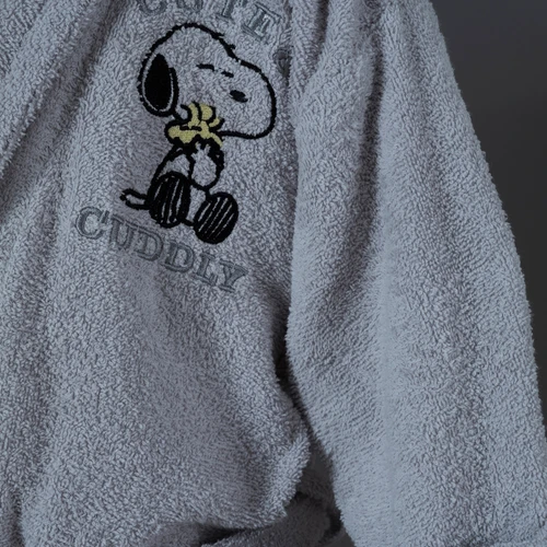 Peanuts by Karaca Home Cute Cuddly Gri Nakışlı Bornoz 4-6 Yaş