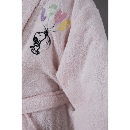 Peanuts by Karaca Home Love Pudra Nakışlı Çocuk Bornoz Set 4-6 Yaş